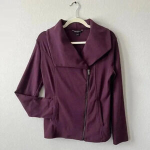 BANANA REPUBLIC Asymmetrical Moto Jacket/Sweater COLOR PURPLE/PLUM Womens size S